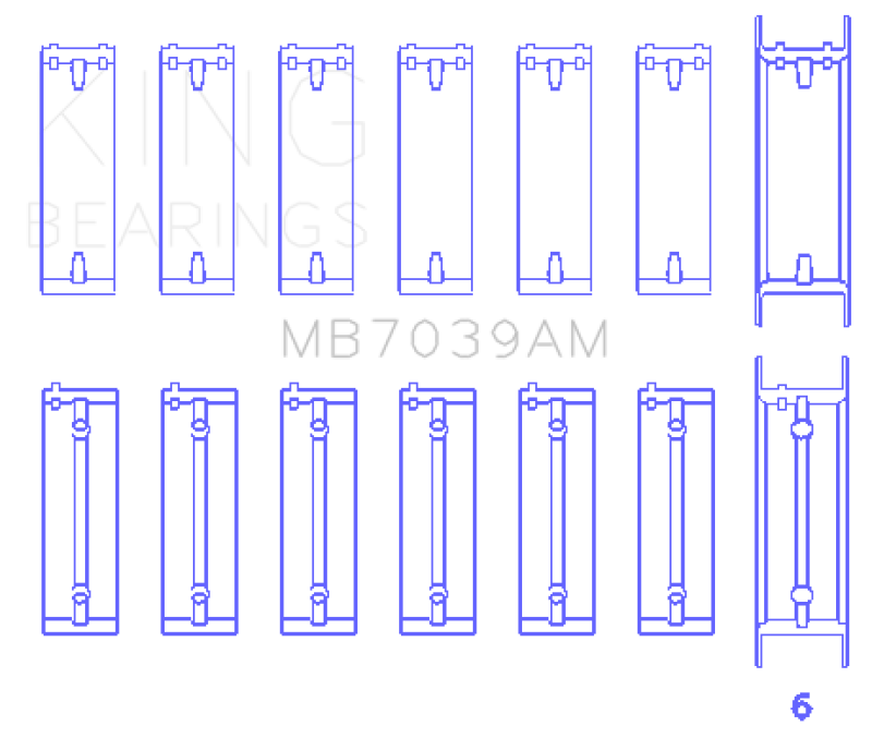 King Engine Bearings BMW M51/M57 (Size +0.25) Main Bearing Set