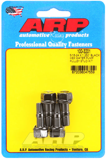 compare product ARP 5/16-24 X 1.250 Black Hex Water Pump Pulley Stud Kit