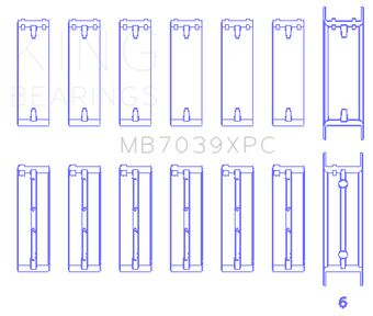 compare product King BMW M20/M50 2.0L/2.5L/2.7L Crankshaft Main Bearings Set (Size .026) - 7 Pairs Coated
