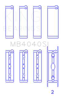 King Engine Bearings Chrysler 215 Ohv (Size +0.50mm) Main Bearing Set