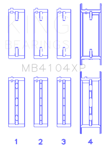 compare product King Engine Bearings Nissan VG30DE/VG30DETT (Size +.025) Performance Main Bearing Set