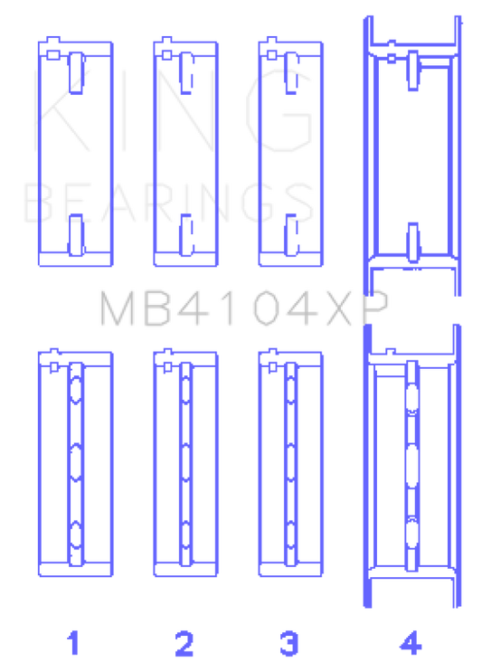 King Engine Bearings Nissan VG30DE/VG30DETT (Size +.025) Performance Main Bearing Set