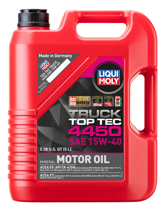 LIQUI MOLY 5L Top Tec Truck 4450 Motor Oil SAE 15W40