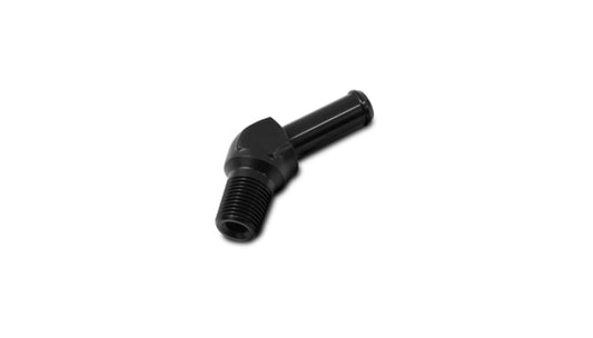 Vibrant 3/4 NPT to 3/4in Barb Straight Fitting 45 Deg Adapter - Aluminum