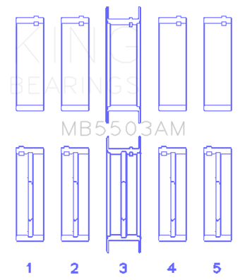 compare product King Engine Bearings Ford V8 351ci 5.8L 16V Crankshaft Main Bearings (Size 030) - Set of 5
