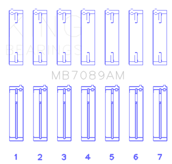 compare product King Engine Bearings Audi/Volkswagen ABV/AES/AUE Crankshaft Main Bearing Set (Set of 7) - Size STD