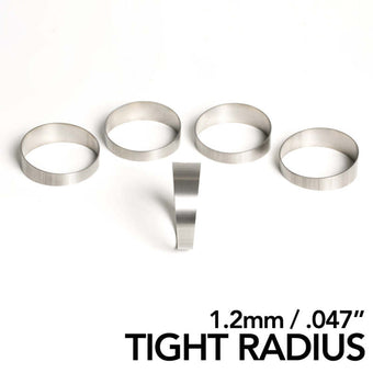 compare product Ticon Industries 2.13in Diameter 1.25D Tight Radius 1.2mm/.047in Titanium Pie Cut - 5pk