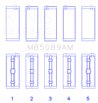 compare product King Engine Bearings Toyota 1Rz (Size +0.25mm) Main Bearing Set