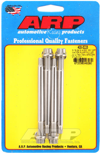 compare product ARP 5/16-24 X 4.000 SS 12pt water pump pulley w/ 2.750in fan spacer stud kit