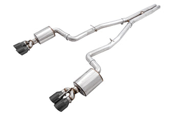 compare product AWE Tuning 2015+ Dodge Challenger 6.4L/6.2L Non-Resonated Touring Edition Exhaust - Quad Black Tips