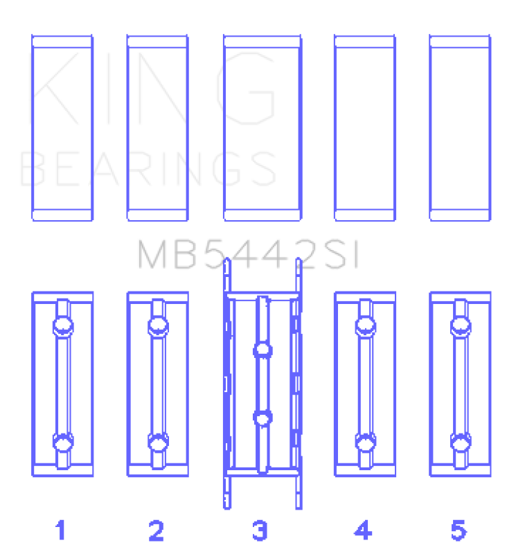 King Ford/Mazda Duratec 2.0/2.3 DOHC (Size 0.50) Silicon Bi-Metal Aluminum Main Bearing Set