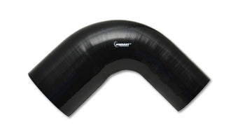 compare product Vibrant 1.75in ID x 2in ID x 4in Long Gloss Black Silicone 90 Degree Transition Elbow