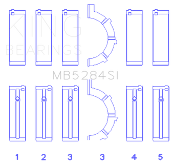 compare product King Engine Bearings Chrysler/Jeep 287Ci 4.7L (Size +0.75mm) Main Bearing Set