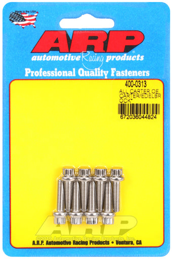 compare product ARP All Carter OE/Carter/Edelbrock (Performer and Thunder Series) Carburetor Bolt Kit