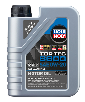 compare product LIQUI MOLY 1L Top Tec 6600 Motor Oil SAE 0W20
