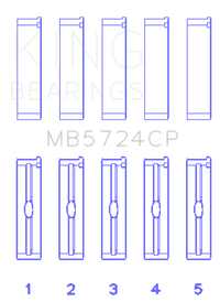 King Engine Bearings General Motors Duramax Diesel (Size +0.50mm) Main Bearing Set