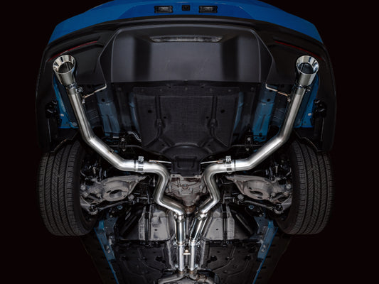 AWE 2024 Ford Mustang GT Fastback S650 RWD Track Edition Cat-Back Exhaust w/ Dual Chrome Silver Tips