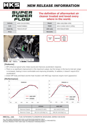 compare product HKS SPF VAG/VMG FA20