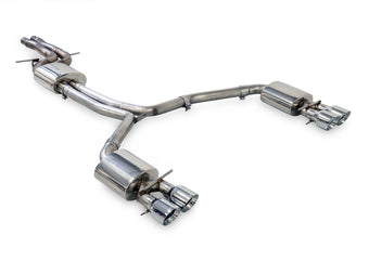 compare product AWE Tuning Audi C7.5 A6 3.0T Touring Edition Exhaust - Quad Outlet Chrome Silver Tips