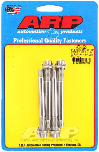 compare product ARP 5/16-24 X 3.250 SS 12pt water pump pulley w/ 2.000in fan spacer stud kit