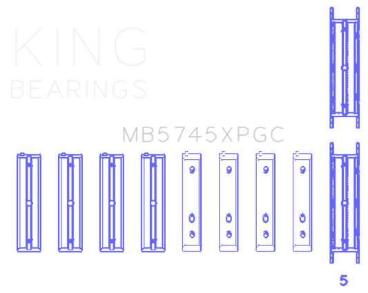 King Engine Bearings Subaru FA20/Toyota 4U-GSE (Size .026) pMaxKote Performance Main Bearing Set