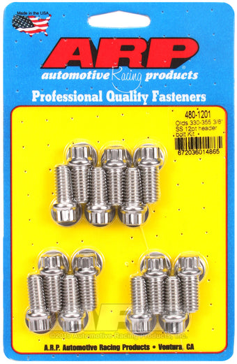 compare product ARP Olds 330-455 3/8in SS 12pt header bolt kit