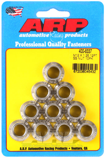compare product ARP M12 x 1.25 M14 WR 12pt Nut Kit - 10 Pack