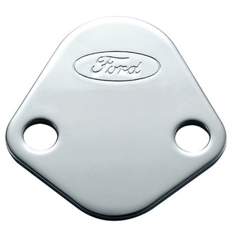 compare product Ford Racing Ford Logo Fuel Pump Blockoff Plate - Chrome