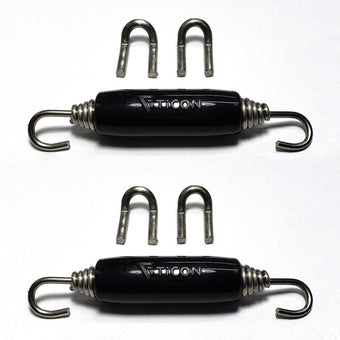 compare product Stainless Bros Spring Tab Kit - 5 Pack SS304 (5 Springs 10 Hooks and 5 Black Silicone Sleeves)
