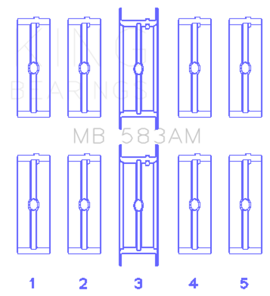 King Engine Bearings Ford 239/256/272/292 Crankshaft Main Bearing Set