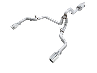 compare product AWE Tuning 2015+ Ford F-150 0FG Dual Exit Performance Exhaust System w/5in Chrome Silver Tips