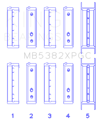 compare product King Engine Bearings Subaru EJ20/EJ22/ EJ25 (Including Turbo) Coated Crankshaft Main Bearing Set