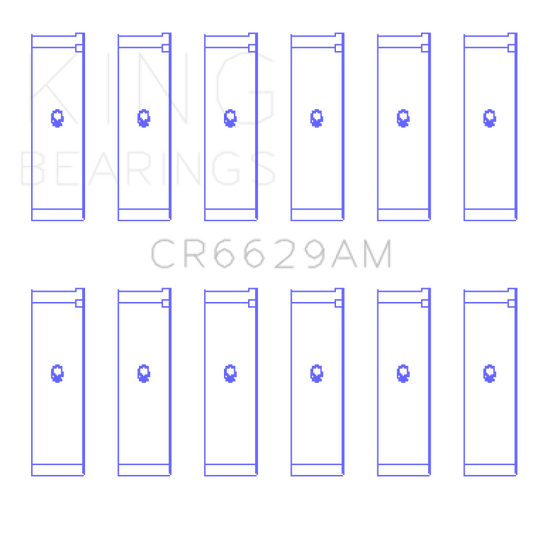King Engine Bearings Mitsubishi 181CI 3.0L 6G72 V6 / 152CI 2.5L 6G73 V6 (Size +0.50) Rod Bearing Set