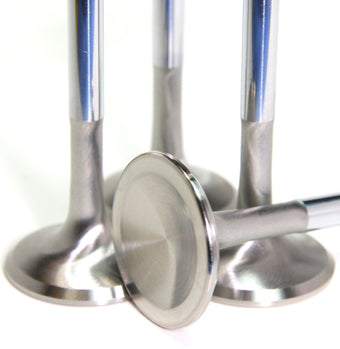 compare product GSC P-D EJ series EJ205/EJ207/EJ257 Chrome Polished Super Alloy Exhaust Valve-33mm Head(+1mm)-SET 8