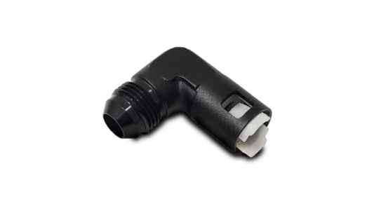Vibrant 90 Degree Aluminum AN to Female Quick Connect -6AN - 0.375in Hose Size