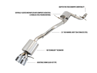 compare product AWE Tuning Mk5 Jetta 2.0T - GLI Touring Edition Exhaust - Polished Silver Tips