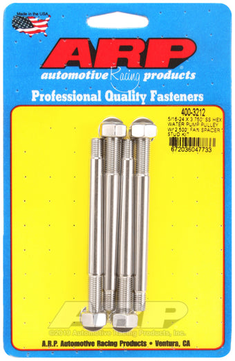 compare product ARP 5/16-24 X 3.750 SS Hex Water Pump Pulley w/ 2.500in Fan Spacer Stud Kit