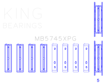 compare product King Engine Bearings Subaru FA20 FB20 Performance Tri-Metal Main Bearing Set - Size +.025mm