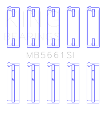 compare product King Engine Bearings Volkswagen AMB/BYK/BBX Silicon Bi-Metal Aluminum Main Bearing Set - Size STD