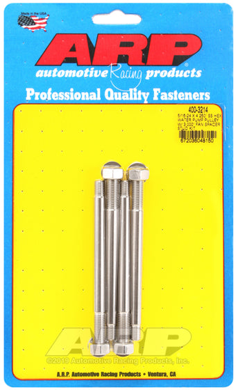 compare product ARP 5/16-24 X 4.250 SS Hex Water Pump Pulley w/ 3.000in Fan Spacer Stud Kit