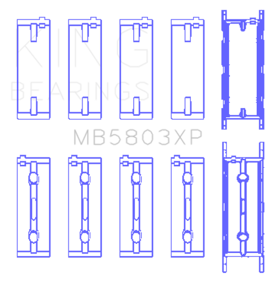 King Engine Bearings BMW S65B40A (Size .026) Crankshaft Main Bearings Set of 5