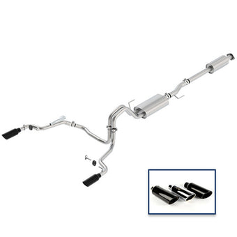 compare product Ford Racing 15-18 F-150 5.0L Cat-Back Touring Exhaust System - Rear Exit Black Chrome Tips