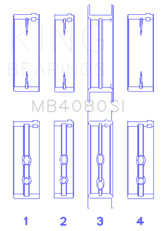 King Engine Bearings GMC 2.8L/3.4L V6 173Ci/207Ci (Size +0.50mm) Main Bearing Set