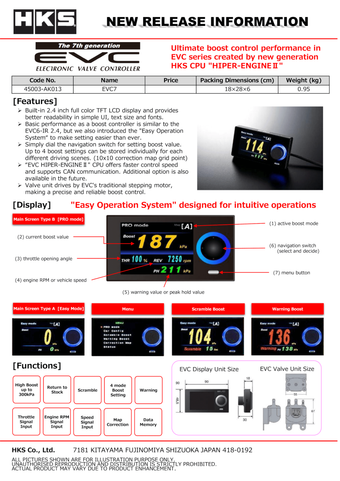 compare product HKS EVC7-IR 2.4