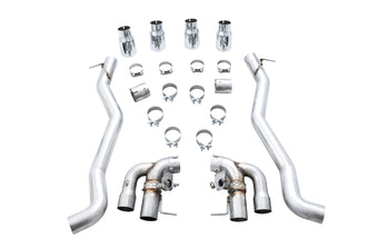 compare product AWE Tuning 18-19 BMW M5 (F90) 4.4T AWD SwitchPath Axle-Back Exhaust - Chrome Silver Tips