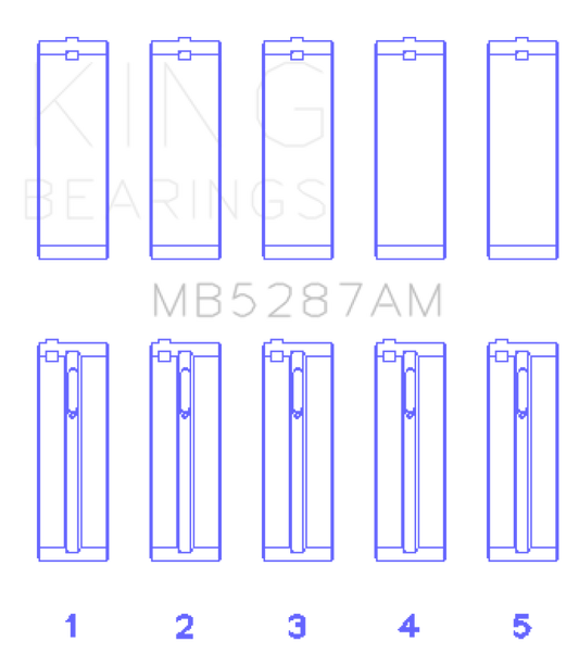 King Engine Bearings Toyota 1ZZ-FE (Size .25) Main Bearing Set