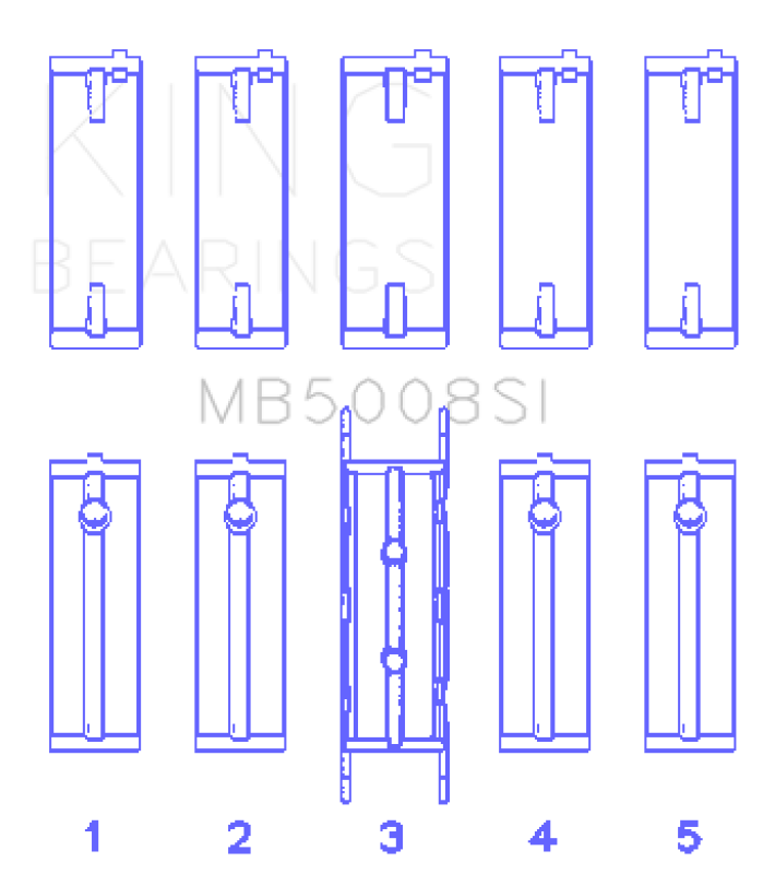 King Engine Bearings Ford ZETec 1.6/1.8/2.0 (Size +0.50mm) Main Bearing Set