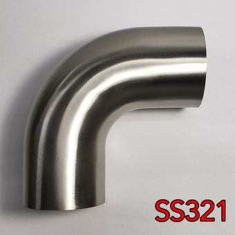 compare product Stainless Bros 1.88in SS321 90 Deg Mandrel Bend Elbow - 1D Radius 16GA/.065in Wall (Leg)
