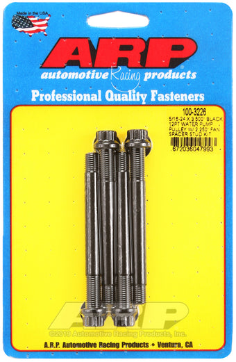 compare product ARP 5/16-24 X 3.500 black 12pt water pump pulley w/ 2.250in fan spacer stud kit