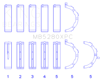 compare product King Engine Bearings Ford 4.6L/5.4L V8 SOHC Performance Coated Main Bearing Set - Size STD